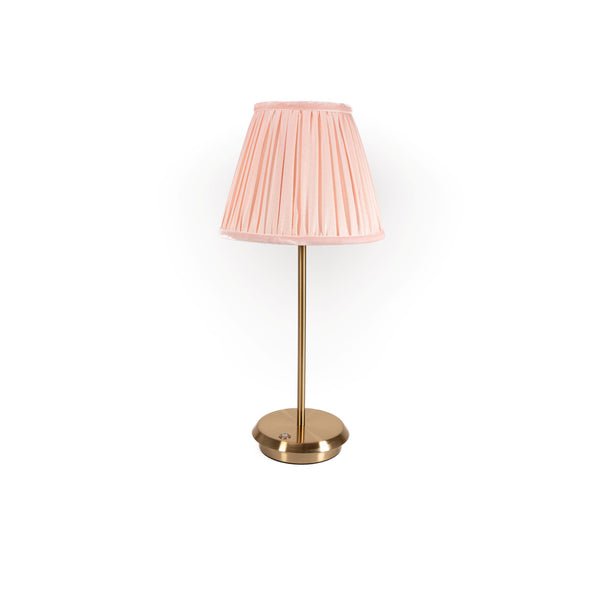 Blush Velvet with Gold Lamp Base