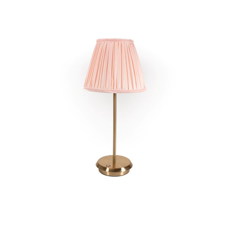 Blush Velvet with Gold Lamp Base