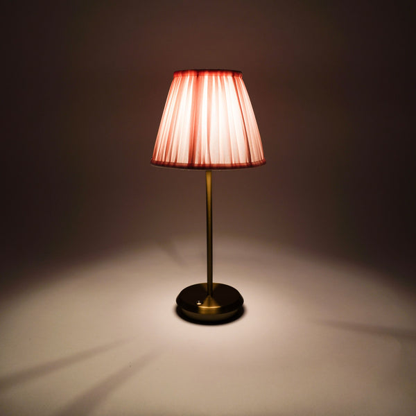 Blush Velvet with Gold Lamp Base