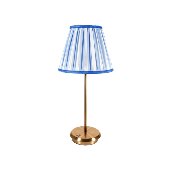 Blue Velvet Tides with Gold Lamp Base