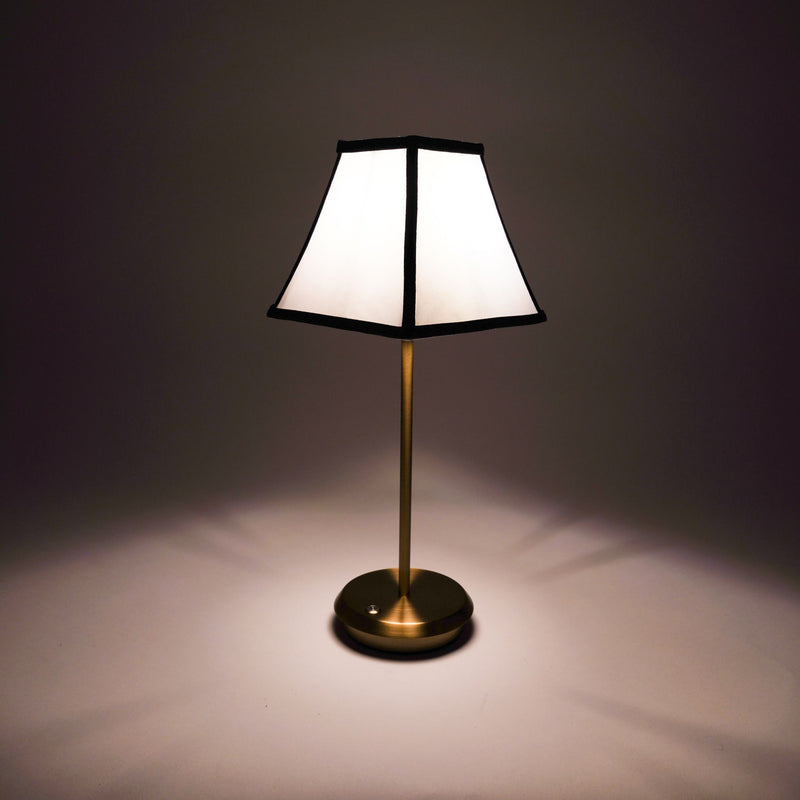 Noir & Pearl with Gold Lamp Base